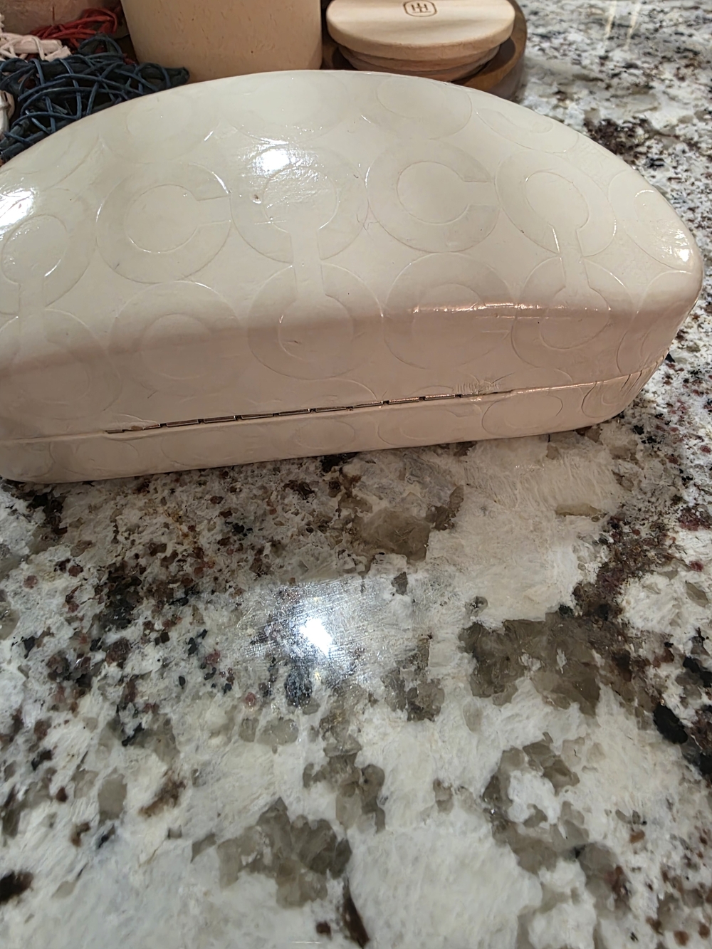 Coach Cream Signature Eyeglass Case